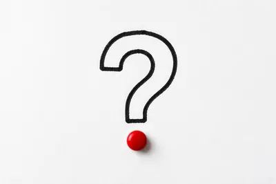 Hand Drawn Question Mark With Red Dot