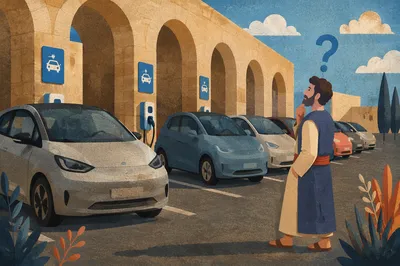 Large Blue Question Mark by EV Chargers