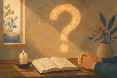 Golden Question Mark in Prayer Room
