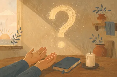 Golden Question Mark Prayer at Dawn