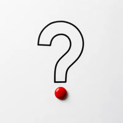 Minimalist Question Mark with Red Dot