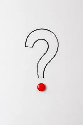Minimalist Question Mark With Red Dot