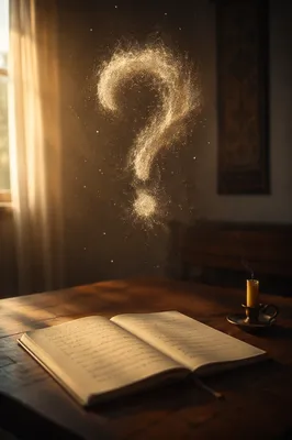 Question Mark Above Prayer Notebook