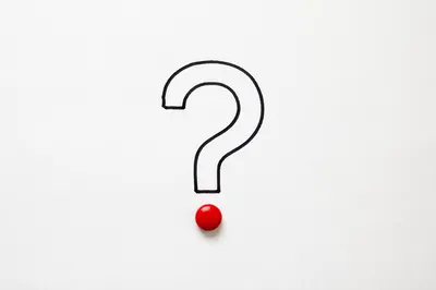 Minimalist Question Mark With Red Dot