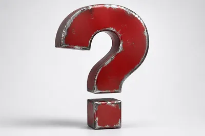 Large Red Question Mark Sculpture