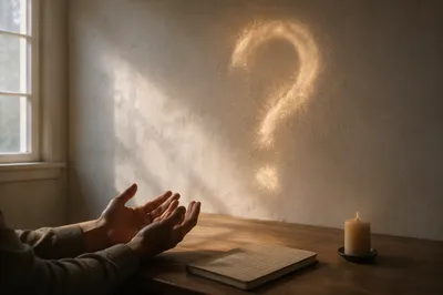 Golden Question Mark Prayer at Dawn
