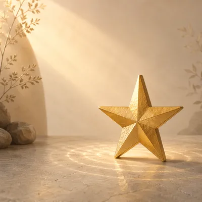 Golden Star of Hope on Stone