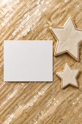 Elegant Gold Star Ornaments Flat Lay