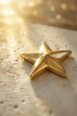 Polished Gold Star Emblem in Morning Light