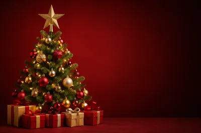 Shiny Gold Star Christmas Tree Topper