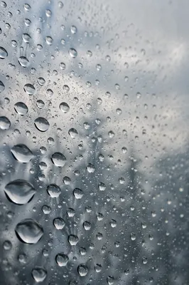 Rain Droplets on Glass Abstract Macro