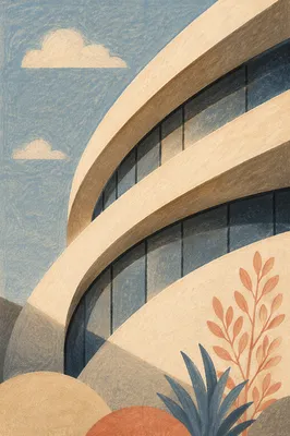 Modern Building Curves in Gentle Light