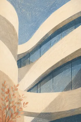 Elegant Abstract Curves of Modern Facade