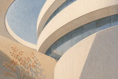 Elegant Abstract Curves of Modern Facade