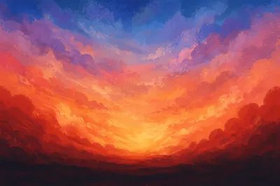 Dramatic Abstract Sunset Cloudscape Panorama