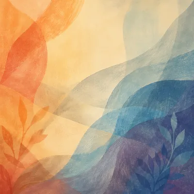 Warm to Cool Abstract Glass Gradient