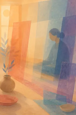 Warm to Cool Gradient Glass Blur