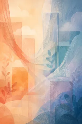 Warm to Cool Abstract Gradient Flow