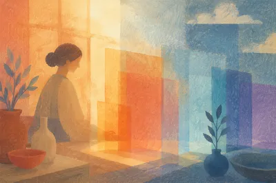 Warm to Cool Abstract Gradient Glow