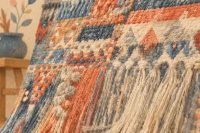 Abstract Woven Tapestry Macro Texture Study
