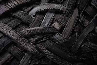 Moody Monochrome Woven Textile Tapestry Close-Up