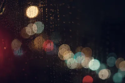 Moody Night Bokeh Circles Background