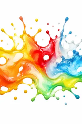 Vibrant Paint Splash on White Background