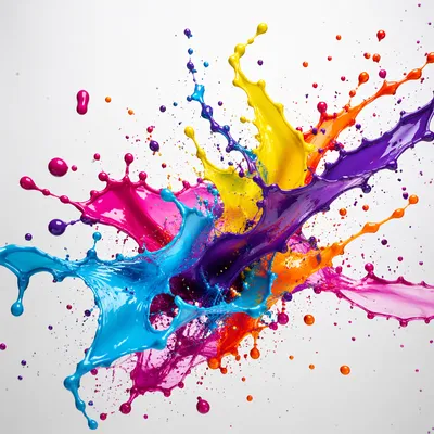 Vibrant Paint Splash on White Background