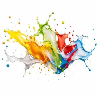 Vibrant Paint Splash on White Background