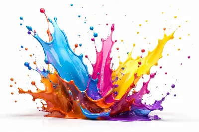 Vibrant Paint Splash on White Background