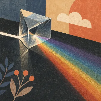 Crystal Prism Rainbow Reflection Close-Up
