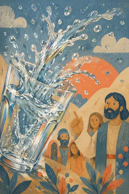 Crystal Glass Splash with Rainbow Reflections