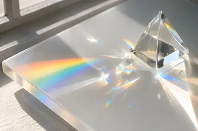 Crystal Prism Rainbow Reflection Close Up