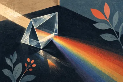 Crystal Prism Rainbow Reflection Close-Up