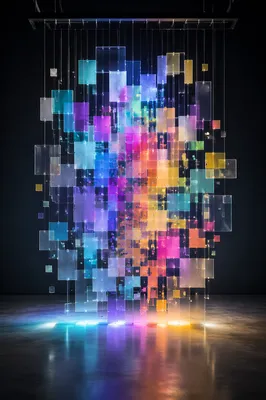 Colorful Digital Glitch Prism Installation