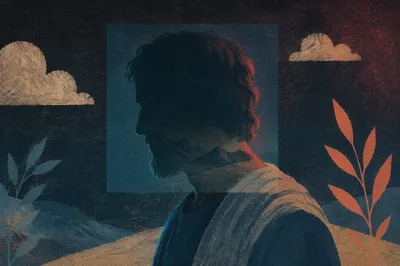 Abstract Double Exposure Portrait with Mountain Texture