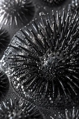 Abstract Black Ferrofluid Magnetic Macro Sculpture