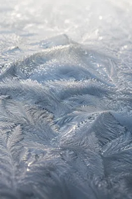 Macro Frost Crystals on Glass Window