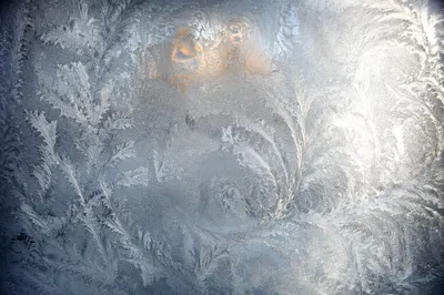 Abstract Frost Crystal Patterns on Glass