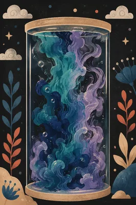 Teal Indigo Ink Swirls in Water