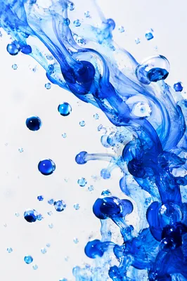 Cobalt Ink Swirls in Clear Water