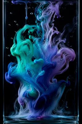 Teal Indigo Ink Swirls in Water