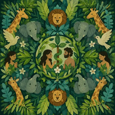 Symmetrical Tropical Leaf Kaleidoscope Mandala