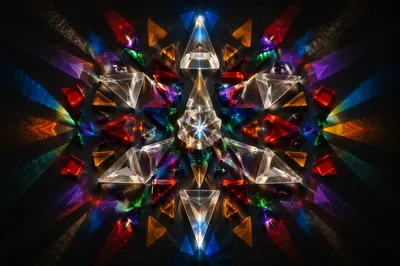 Luminous Symmetrical Kaleidoscope Glass Pattern