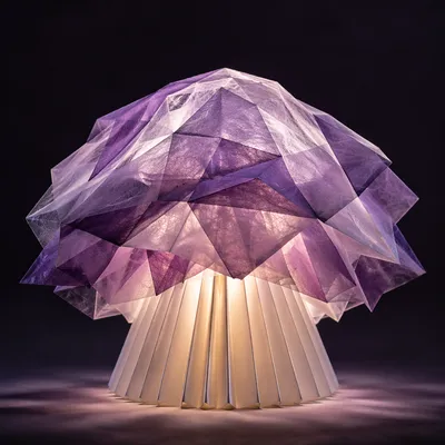 Layered Translucent Paper Sculpture in Violet