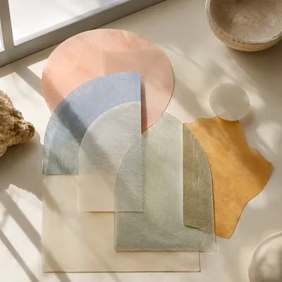 Layered Translucent Paper Abstract Still Life