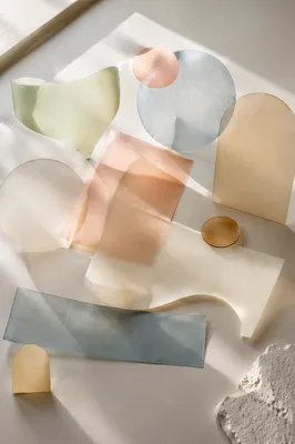 Layered Translucent Paper Abstract Still Life