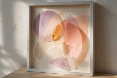 Layered Translucent Paper Abstract Wall Art