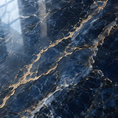 Elegant Blue Marble with Gold Veins