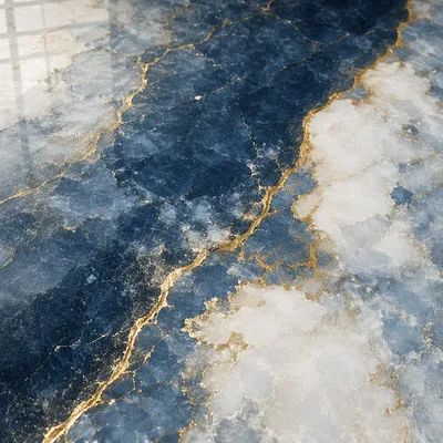Blue Marble Texture with Gold Veins